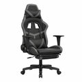 Sedia Gaming Ergonomica in Similpelle con Poggiapiedi, Nero e Grigio, Regolabile e Girevole 360°, Struttura Robusta