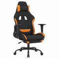 Sedia Gaming Ergonomica Nero e Arancione con Poggiapiedi, Regolabile e Resistente