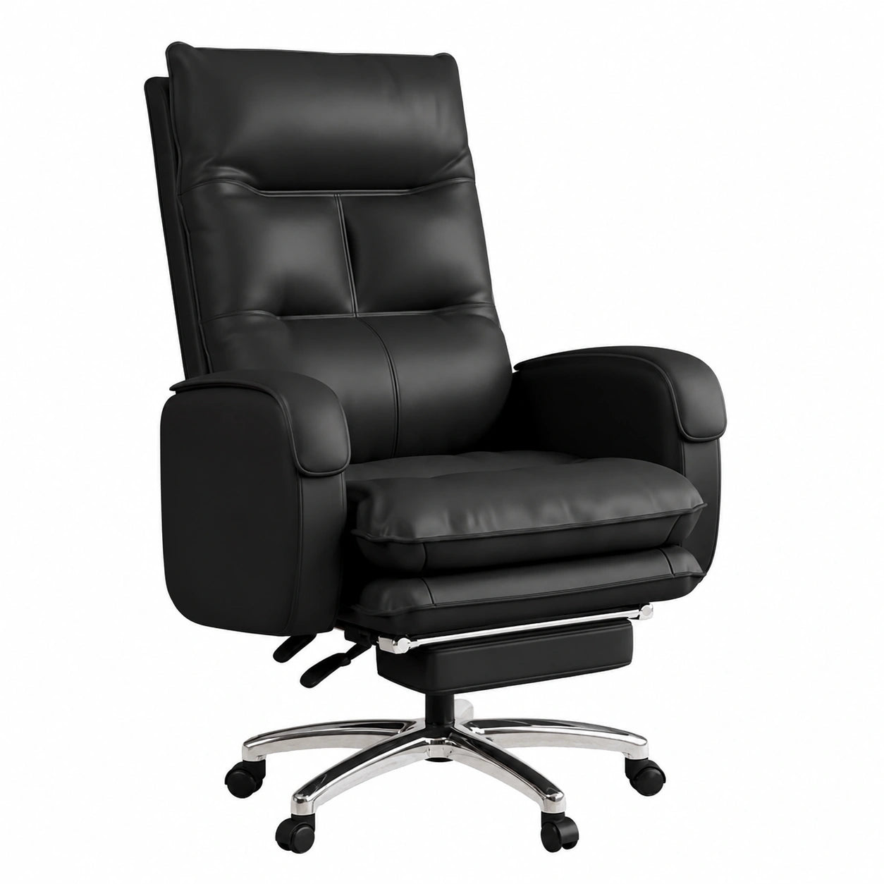Sedia Direzionale Ergonomica in Pelle con Poggiapiedi Reclinabile al 100% per Ufficio