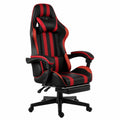 Poltrona Gaming Ergonomica in Ecopelle con Poggiapiedi, Altezza Regolabile, Cuscino Lombare e Poggiatesta, Nero