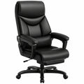 Poltrona Ufficio Ergonomica in Pelle PU con Schienale Reclinabile e Poggiapiedi