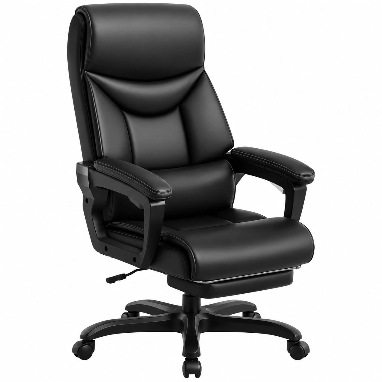 Poltrona Ufficio Ergonomica in Pelle PU con Schienale Reclinabile e Poggiapiedi
