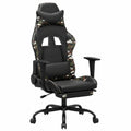 Sedia Gaming Ergonomica Nero e Mimetico con Poggiapiedi, Rotazione 360°, Supporto Regolabile
