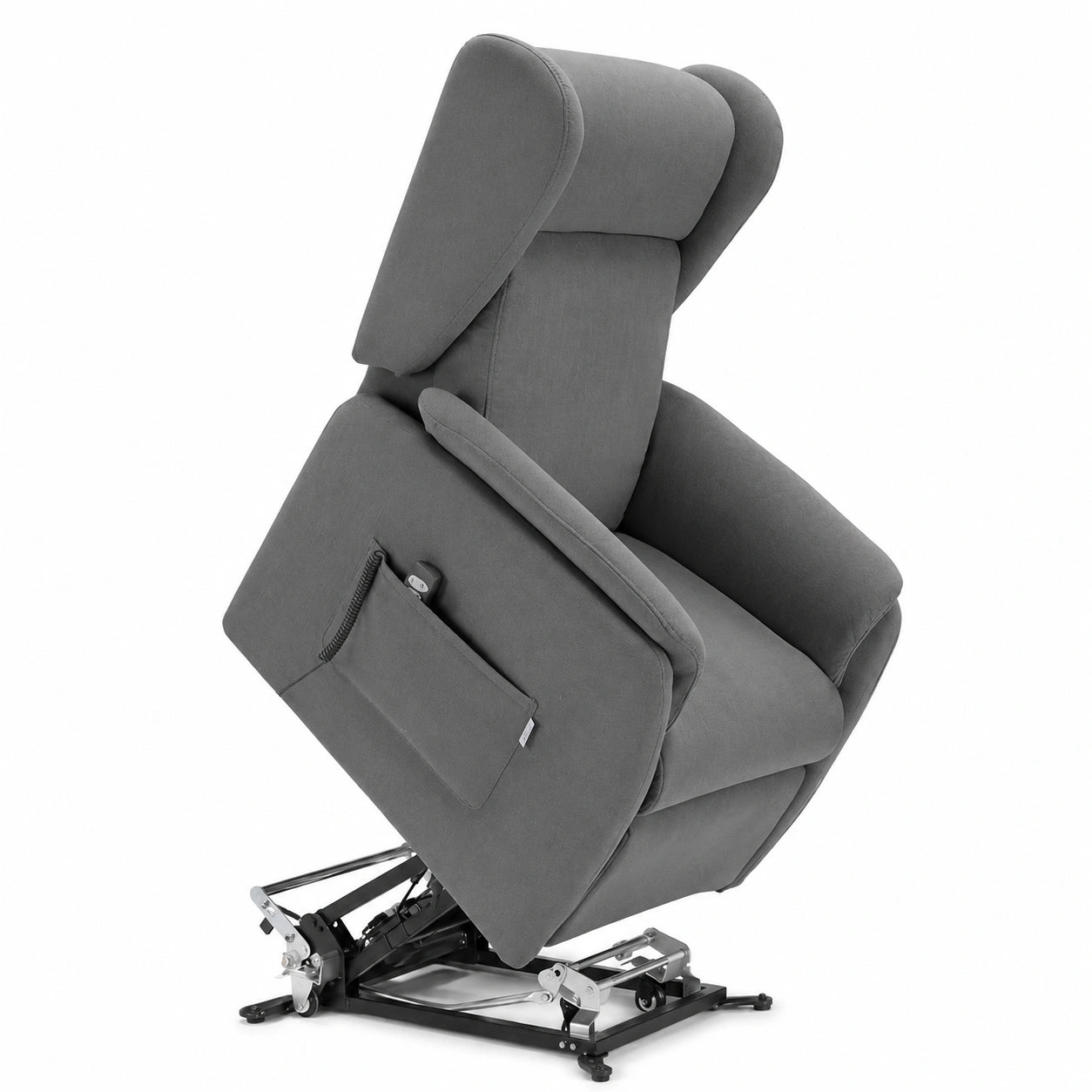 Poltrona Reclinabile Elettrica Firenze con Kit Batteria, Made in Italy, Grigio Grafite