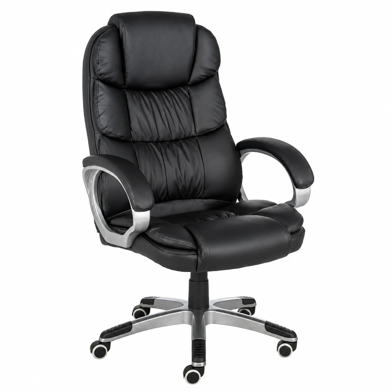 Sedia da Ufficio Enrico Coveri in Pelle PU Ergonomica, Regolabile con Poggiatesta e Cuscini Doppio per Studio