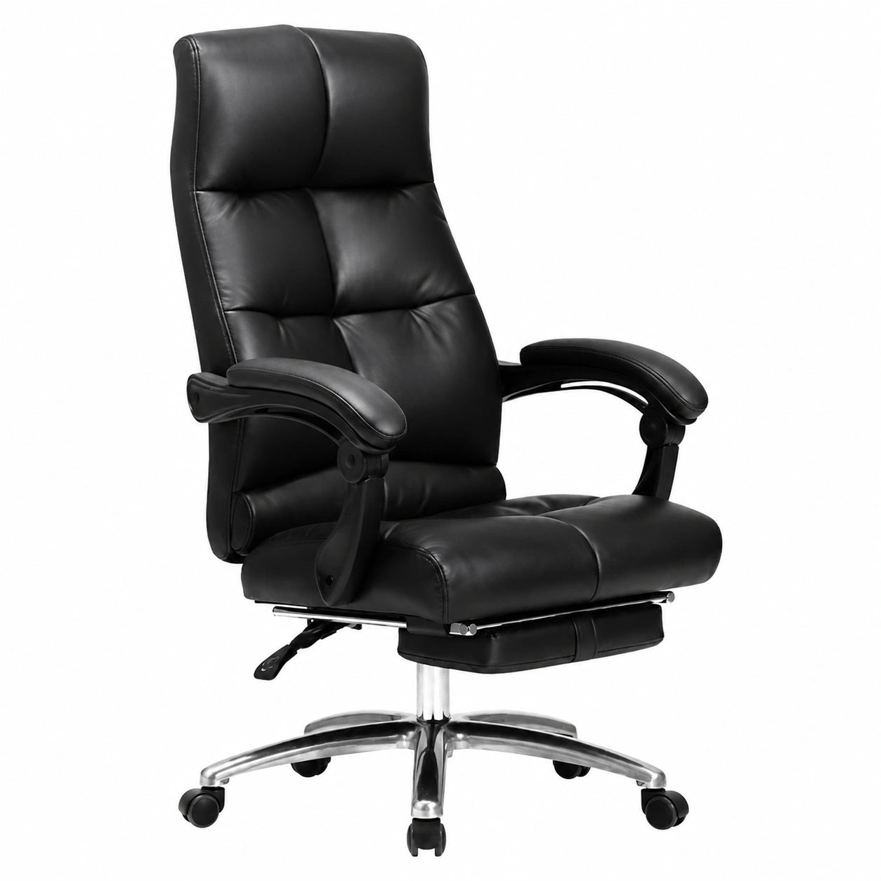 Sedia Direzionale Ergonomica in Pelle con Schienale Reclinabile e Altezza Regolabile per Ufficio