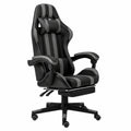 Poltrona Gaming Ergonomica in Similpelle Nero-Grigio con Poggiapiedi, Altezza Regolabile, Girevole, Braccioli e Poggiatesta, Imbottitura Confortevole, Ideale per Ufficio e Gioco