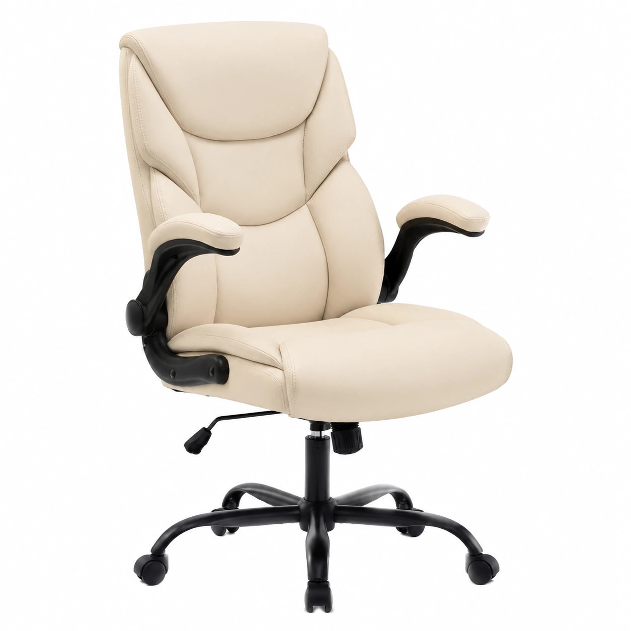 Sedia Direzionale Ergonomica in Pelle, Reclinabile con Schienale Alto e Braccioli Pieghevoli