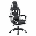 Poltrona Gaming Ergonomica in Ecopelle con Ruote, Altezza Regolabile, Poggiapiedi e Supporto Lombare