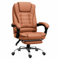Sedia Ergonomica per Ufficio Reclinabile con Poggiapiedi, Comfort e Relax, Ruote Girevoli, Altezza Regolabile, Marrone