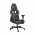 Poltrona da Gaming Ergonomica in Ecopelle con Poggiapiedi, Massaggio e Movimento Oscillante, Nera Mimetica