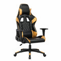 Sedia Gaming Ergonomica con Massaggio e Poggiapiedi, Similpelle Nero Oro, Ideale per Ufficio, Camera da Letto e Sala Giochi
