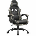 Poltrona Gaming Ergonomica con Poggiapiedi, Rotazione 360°, Design Mimetico in Ecopelle, Altezza Regolabile, Inclinazione e Supporto Lombare
