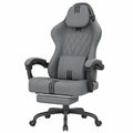 Sedia da Gaming Ergonomica Ferghana in Pelle PU, Regolabile e Confortevole, Ideale per Ufficio e Scrivania, Grigio-Nero