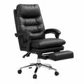 Sedia Ergonomica da Ufficio in Pelle con Supporto Lombare e Poggiapiedi