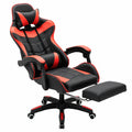 Sedia Gaming VDD Cyclone con Poggiapiedi, Ergonomica, Rosso e Nero