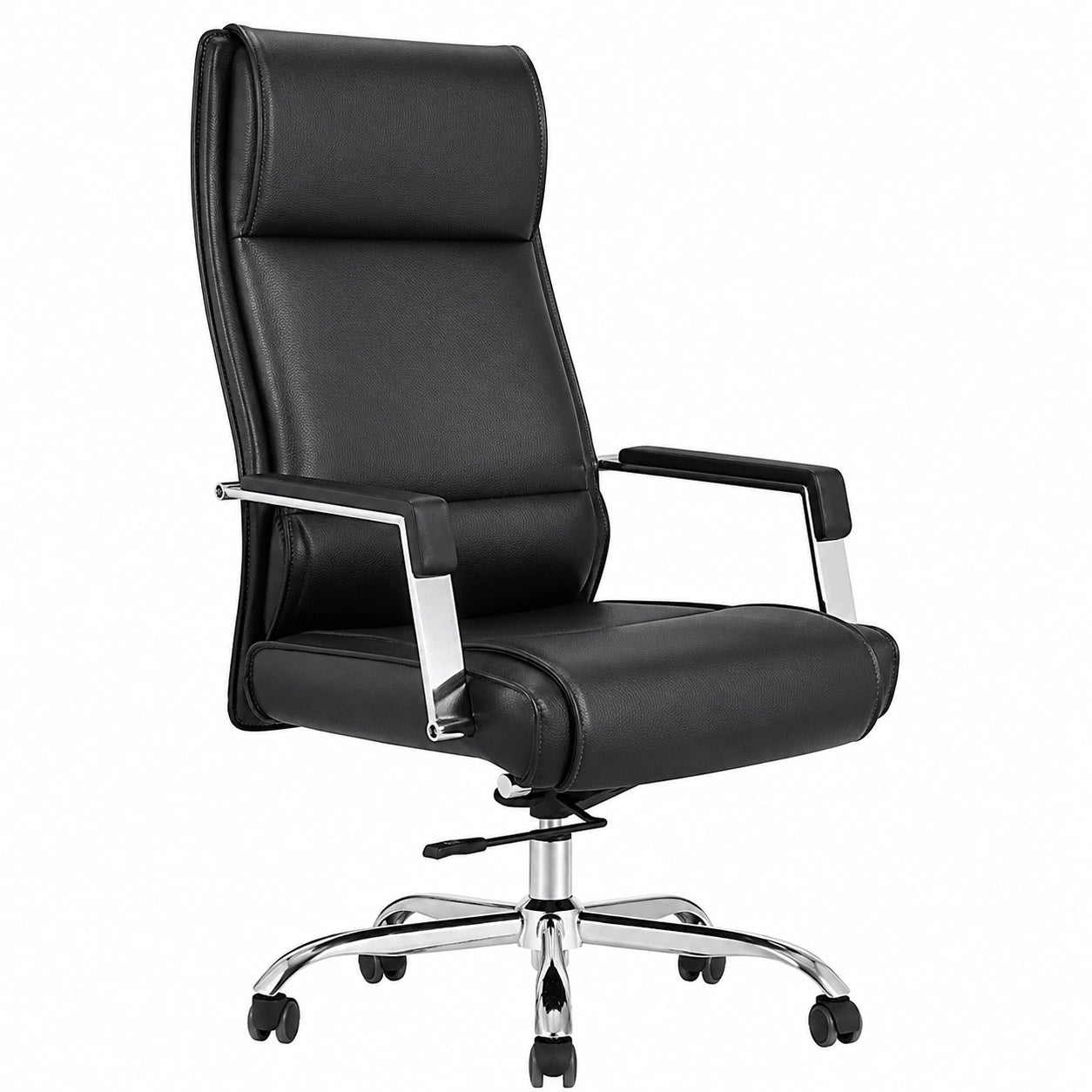 Sedia Direzionale in Pelle Regolabile per Ufficio, Poltrona Ergonomica Reclinabile (Colore: Nero)
