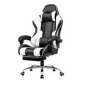 Sedia da Gaming Ergonomica GTPLAYER con Massaggio, Poggiapiedi e Supporto Lombare, Schienale Inclinabile 90-135°, Capacità 150 kg, Bianco