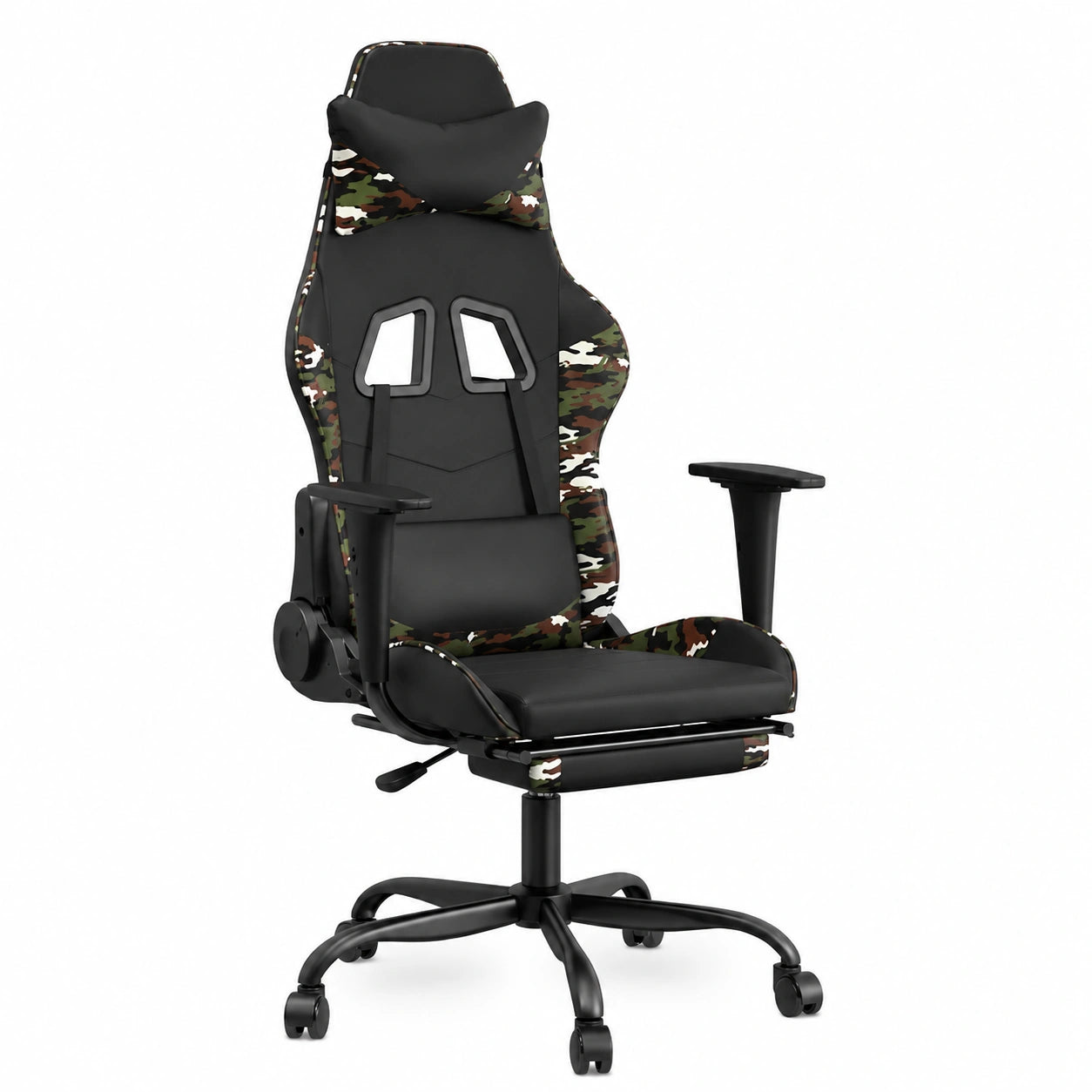 Poltrona gaming ergonomica massaggiante in ecopelle, schienale reclinabile, rotazione a 360°, carico 110 kg, perfetta per ufficio e casa