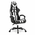 Poltrona gaming ergonomica in similpelle con supporto lombare e poggiapiedi