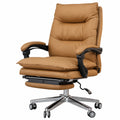 Sedia da Ufficio Ergonomica in Pelle con Massaggio Reclinabile e Poggiapiedi